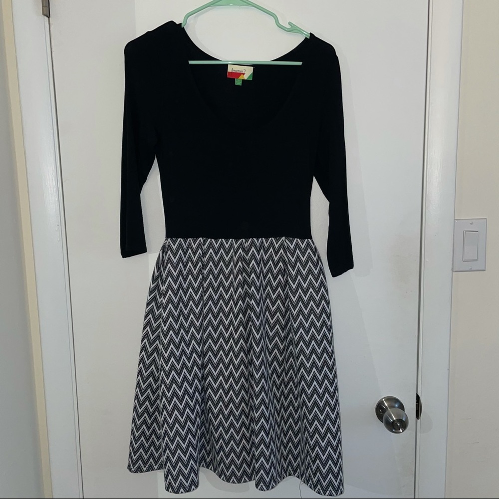 Modcloth Bistro Tasting Twofer Black White Dress S - Picture 4 of 5